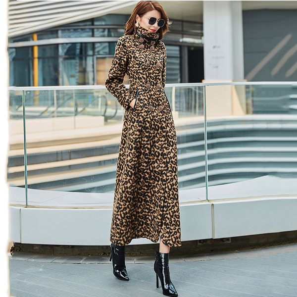 women's jacket tweed coat spring autumn fashion stand collar slim overlength woolen winter leopard print long outerwear 230223, Black;brown
women's jacket tweed coat spring autumn fashion stand collar slim overlength woolen winter leopard print long outerwear 230223, Black;brown