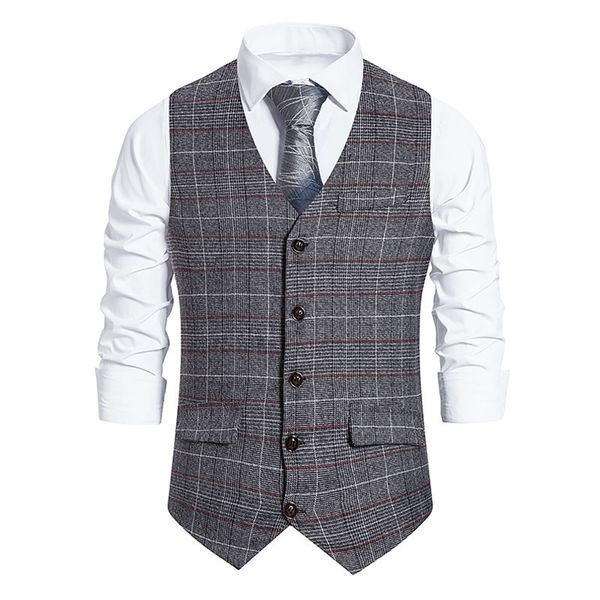 men's vests men's suit vintage vest sleeveless vneck check button slim business weskit office party 230222, Black;white
men's vests men's suit vintage vest sleeveless vneck check button slim business weskit office party 230222, Black;white