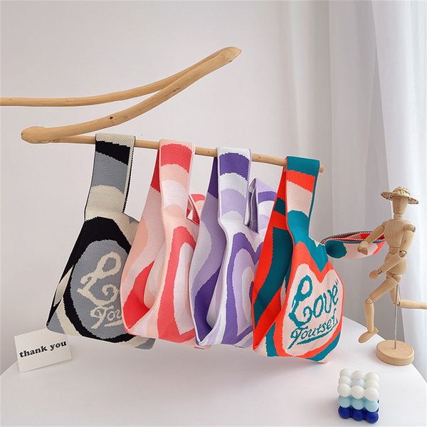 shopping bags 2023 color striped crochet wrist bag women handbags cute knitting shoulder crossbody for candy shopper tote 230223
shopping bags 2023 color striped crochet wrist bag women handbags cute knitting shoulder crossbody for candy shopper tote 230223