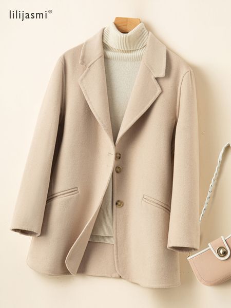 women's jackets midlong lapel collar double layers 100 wool coat casual commute hand sewing woolen overcoat 2023 spring 230223, Black;brown
women's jackets midlong lapel collar double layers 100 wool coat casual commute hand sewing woolen overcoat 2023 spring 230223, Black;brown