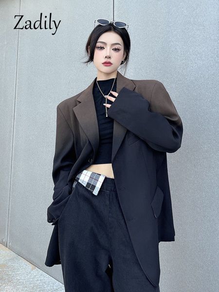 women's suits blazers zadily spring in gradient loose women blazer streetwear oversize long sleeve bf ladies suit winter female blazers, White;black
women's suits blazers zadily spring in gradient loose women blazer streetwear oversize long sleeve bf ladies suit winter female blazers, White;black