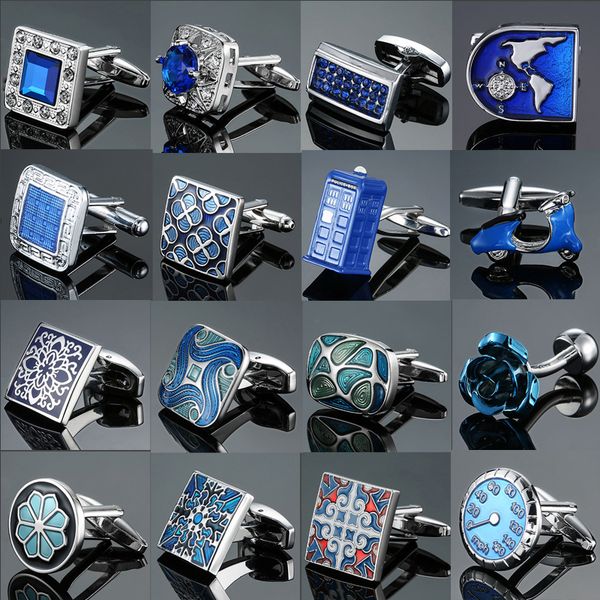 cuff links men s french shirts cufflinks wholesale environmental protection enamel baking polishing blue crystal pattern 230223, Silver
cuff links men s french shirts cufflinks wholesale environmental protection enamel baking polishing blue crystal pattern 230223, Silver