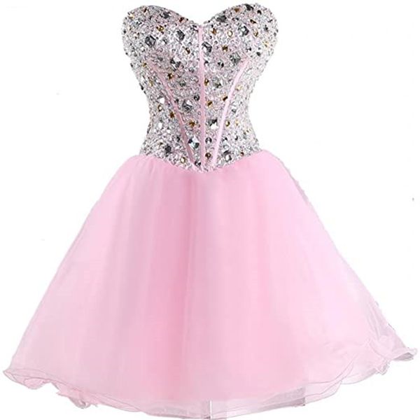 short homecoming dresses crystal party gowns beading sequins tulle ball gown lace-up little princess birthday mini prom graudation cocktail, Blue;pink
short homecoming dresses crystal party gowns beading sequins tulle ball gown lace-up little princess birthday mini prom graudation cocktail, Blue;pink