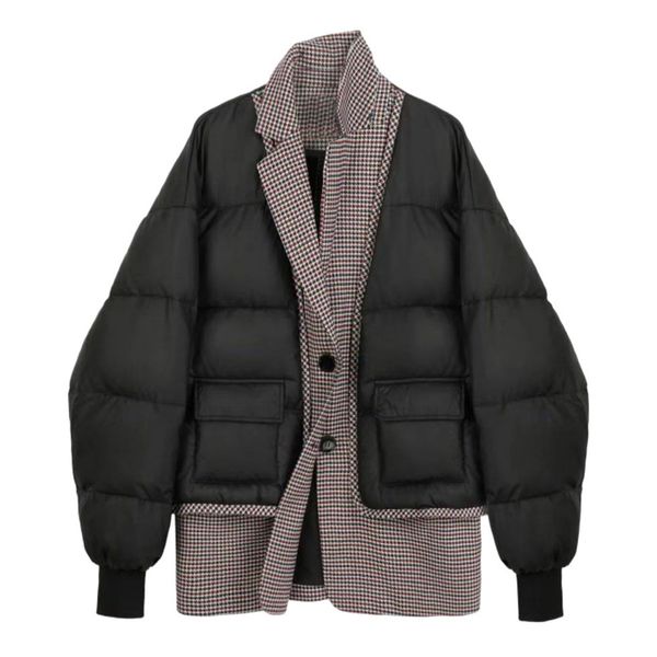 women's jackets big size spliced plaid cotton padded coat long sleeve loose fit women parkas fashion autumn winter af632 230222, Black;brown
women's jackets big size spliced plaid cotton padded coat long sleeve loose fit women parkas fashion autumn winter af632 230222, Black;brown