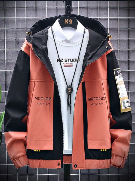men's jackets spring autumn plus size jacket hooded windbreaker coats fashion letter printed patchwork outwear casual 8xl 230222, Black;brown
men's jackets spring autumn plus size jacket hooded windbreaker coats fashion letter printed patchwork outwear casual 8xl 230222, Black;brown