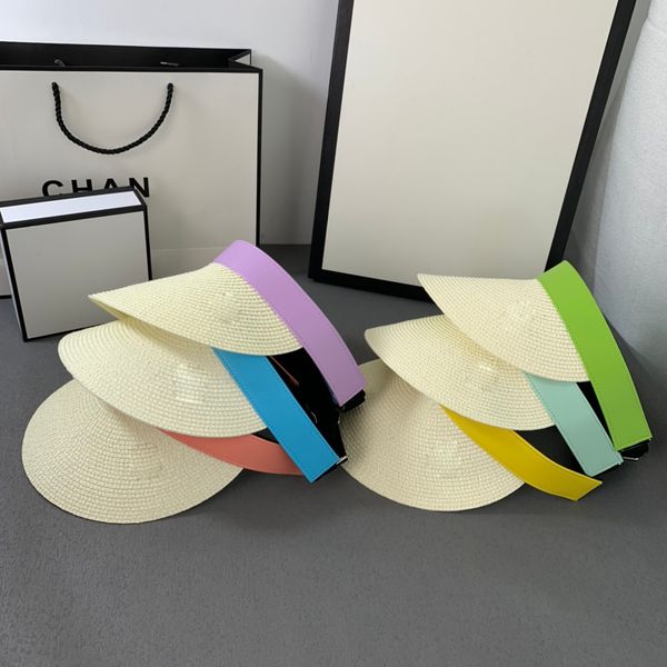 women's summer vacation designer visors couple candy color straw weaving hat, Blue;gray
women's summer vacation designer visors couple candy color straw weaving hat, Blue;gray
