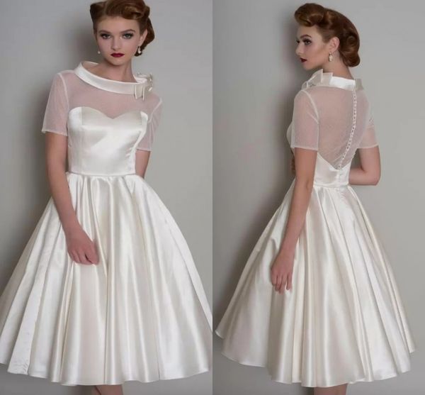 elegant a-line short wedding dress 2023 for bride sleeves o-neck illusion back tulle satin bridal gowns vestidos de noiva, White
elegant a-line short wedding dress 2023 for bride sleeves o-neck illusion back tulle satin bridal gowns vestidos de noiva, White