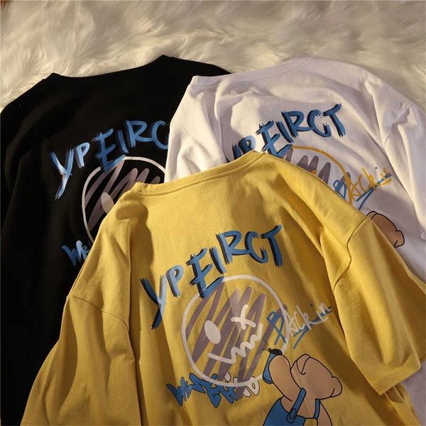 women's t-shirt short-sleeved female tide harajuku printed letter cartoon bear pattern t-shirt female commuter loose oversized korean i, White
women's t-shirt short-sleeved female tide harajuku printed letter cartoon bear pattern t-shirt female commuter loose oversized korean i, White