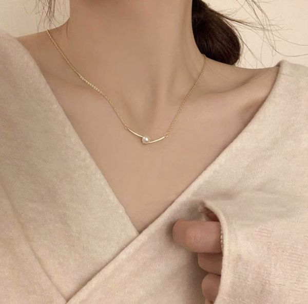 design genuine pearl chopsticks necklace simple everything smile collarbone chain senior sense temperament fashion sweater chain, Silver
design genuine pearl chopsticks necklace simple everything smile collarbone chain senior sense temperament fashion sweater chain, Silver