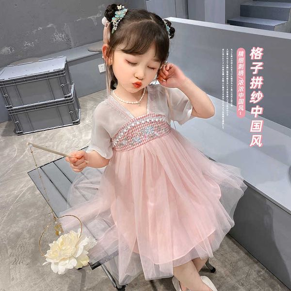 girl's dresses 2022 summer dress children's girls birthday party princess lace dress embroidered hanfu dress ancient style submesh, Red;yellow
girl's dresses 2022 summer dress children's girls birthday party princess lace dress embroidered hanfu dress ancient style submesh, Red;yellow