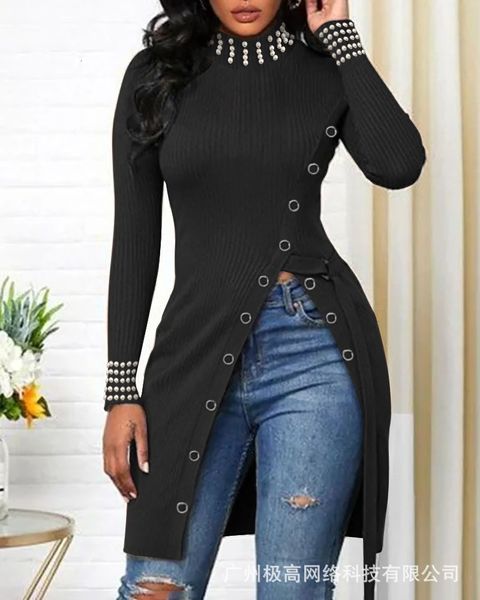 women's t-shirt y2k solid color beading punk long sleeve zipper design high slit summer spring fashion casual knitted 230223, White
women's t-shirt y2k solid color beading punk long sleeve zipper design high slit summer spring fashion casual knitted 230223, White