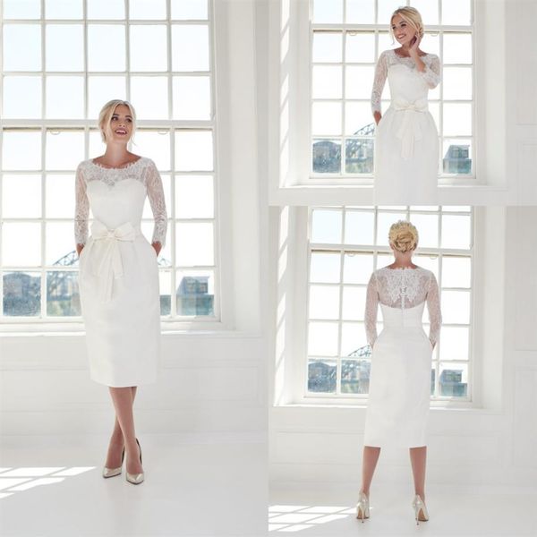 modern sheath house of mooshki wedding dresses jewel neck long sleeve satin tulle applique bow wedding gowns tea length robe de ma277t, White
modern sheath house of mooshki wedding dresses jewel neck long sleeve satin tulle applique bow wedding gowns tea length robe de ma277t, White