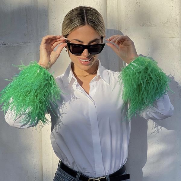 women's blouses shirts elegant button white shirt patchwork cuff green furry feather women spring long sleeve vintage chic loose blouse
women's blouses shirts elegant button white shirt patchwork cuff green furry feather women spring long sleeve vintage chic loose blouse