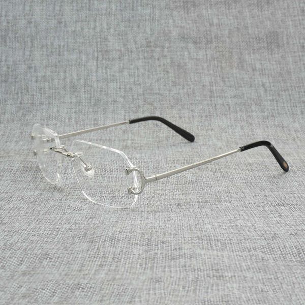 vintage rimless square clear glasses men oval c wire eyeglasses optical metal frame oversize eyewear women for reading new fashion factory s, White;black 
vintage rimless square clear glasses men oval c wire eyeglasses optical metal frame oversize eyewear women for reading new fashion factory s, White;black