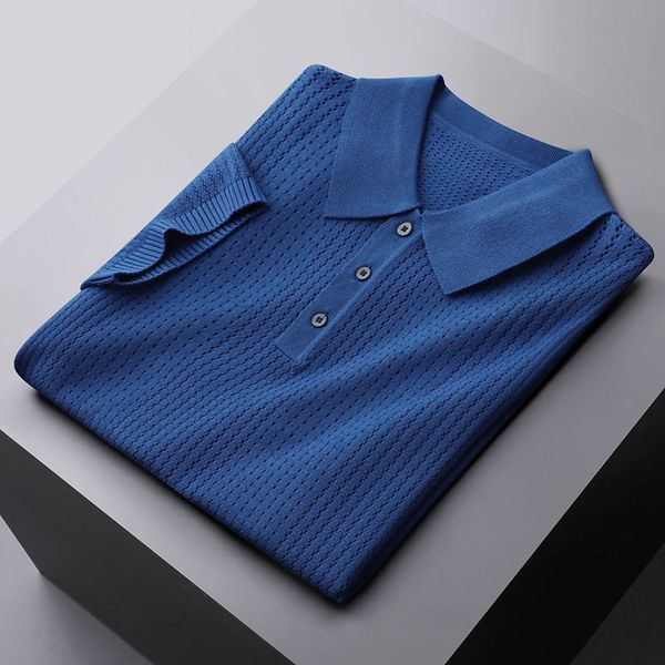 men's polos high end ice breathable knitted lapel t-shirt men's summer solid slim polo shirt short sleeve korean casual luxury 230, White;black
men's polos high end ice breathable knitted lapel t-shirt men's summer solid slim polo shirt short sleeve korean casual luxury 230, White;black