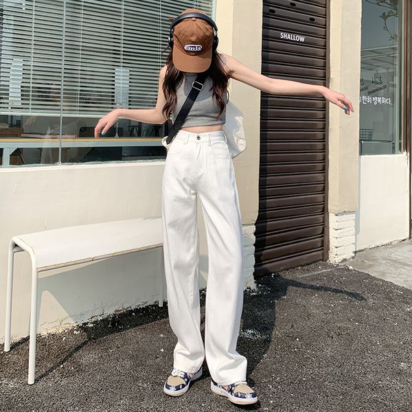 women's jeans american retro brown khaki spring and summer high waisted slimming wide leg straight floor length trousers 230223, Blue
women's jeans american retro brown khaki spring and summer high waisted slimming wide leg straight floor length trousers 230223, Blue