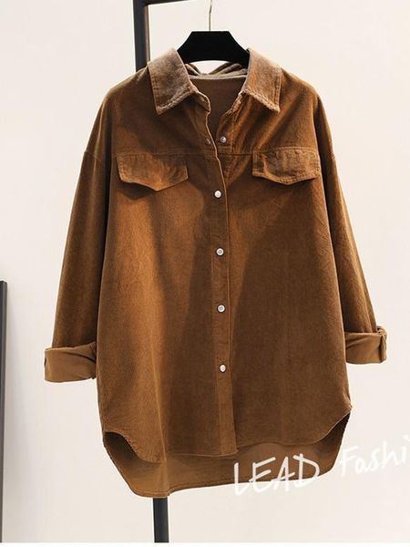 women's blouses shirts zoki vintage corduroy women shirts loose fall single breasted long sleeve shirts solid color oversize casual poc, White
women's blouses shirts zoki vintage corduroy women shirts loose fall single breasted long sleeve shirts solid color oversize casual poc, White