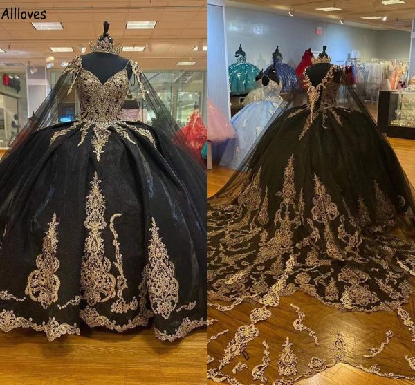black puffy ball gown quinceanera dresses with long tulle wrap gold lace appliqued spaghetti straps sweet 16 dress princess aso ebi birthday, Blue;red
black puffy ball gown quinceanera dresses with long tulle wrap gold lace appliqued spaghetti straps sweet 16 dress princess aso ebi birthday, Blue;red