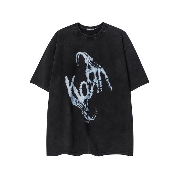men's t-shirts high street washed short sleeve summer tees crew neck cotton casual, White;black
men's t-shirts high street washed short sleeve summer tees crew neck cotton casual, White;black