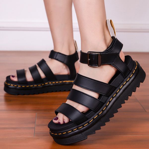 sandals summer thicksoled women's leather roman fingerless metal buckle stitching fashion comfortable shoes 230222, Black
sandals summer thicksoled women's leather roman fingerless metal buckle stitching fashion comfortable shoes 230222, Black
