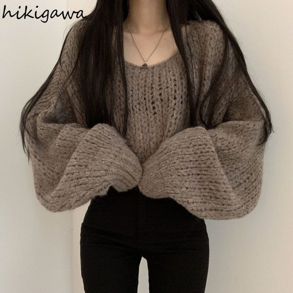 women's sweaters oversized sweaters for women pull femme y2k clothes o-neck lantern sleeve casual jumper knitted korean cropped pullove, White;black
women's sweaters oversized sweaters for women pull femme y2k clothes o-neck lantern sleeve casual jumper knitted korean cropped pullove, White;black