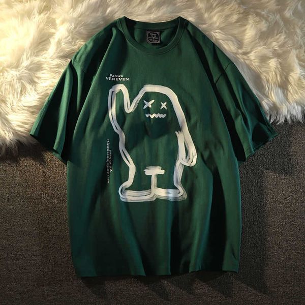 women's t-shirt short-sleeved t-shirt women summer hand-painted graffiti little monster print loose oversized harajuku kawaii half-slee, White
women's t-shirt short-sleeved t-shirt women summer hand-painted graffiti little monster print loose oversized harajuku kawaii half-slee, White