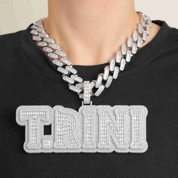 custom big baguette zircon letter name personalized pendant men hiphop necklace chain customized heavy rock rapper jewelry, Silver
custom big baguette zircon letter name personalized pendant men hiphop necklace chain customized heavy rock rapper jewelry, Silver