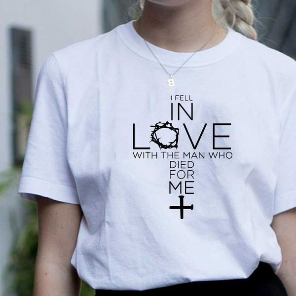 women's t-shirt i feel in love with the man who died for me women christian quotes t-shirt jesus shirt faith tee l230223, White
women's t-shirt i feel in love with the man who died for me women christian quotes t-shirt jesus shirt faith tee l230223, White