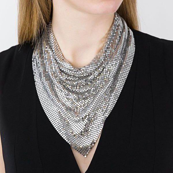 pendant necklaces indian jewelry shining metal slice collar choker for women bohemia statement maxi manilai 230223, Silver
pendant necklaces indian jewelry shining metal slice collar choker for women bohemia statement maxi manilai 230223, Silver