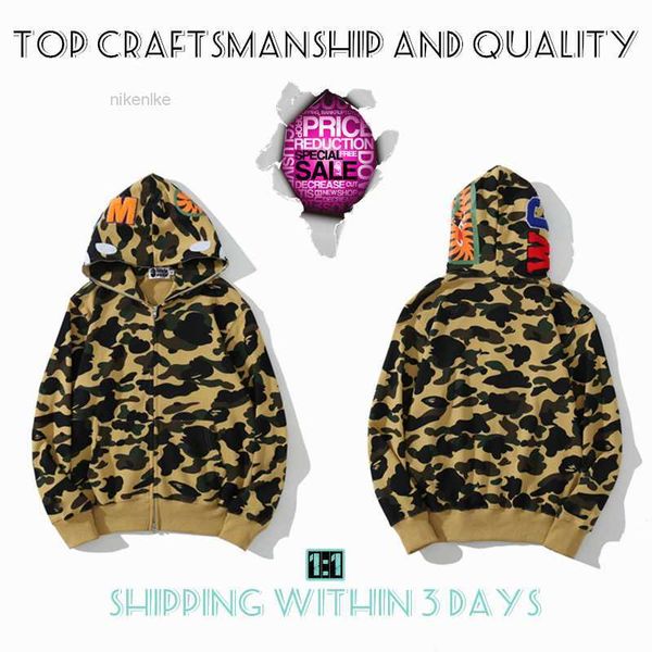 craftsmanship mens hoodies shark pullover apes hoodie designer jacket tiger full zip color harajuku sweatshirt fashion co-branding camouflag, Black
craftsmanship mens hoodies shark pullover apes hoodie designer jacket tiger full zip color harajuku sweatshirt fashion co-branding camouflag, Black