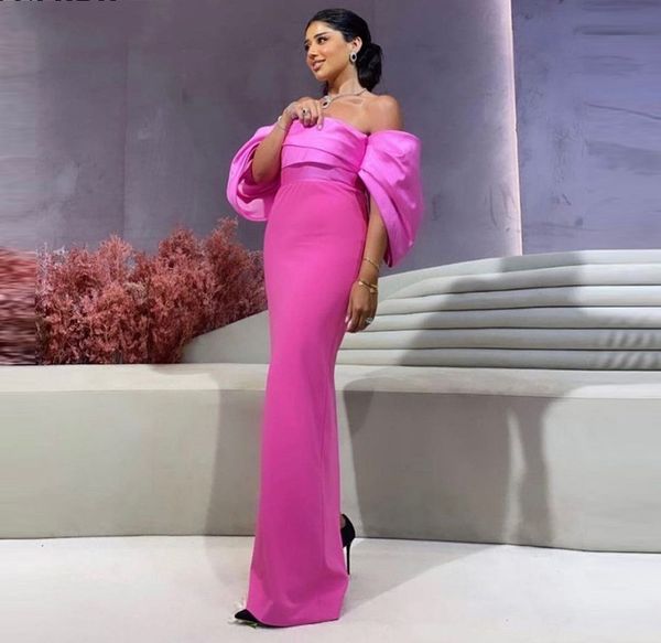 pink satin evening dresses off the shoulder sleeves sheath simple prom dress formal party gowns saudi arabic women outfit robe de soiree ves, Black
pink satin evening dresses off the shoulder sleeves sheath simple prom dress formal party gowns saudi arabic women outfit robe de soiree ves, Black