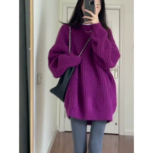 women's sweaters stylish o-neck solid color knitted loose korean sweaters women's clothing autumn casual pullovers all-match warm, White;black
women's sweaters stylish o-neck solid color knitted loose korean sweaters women's clothing autumn casual pullovers all-match warm, White;black