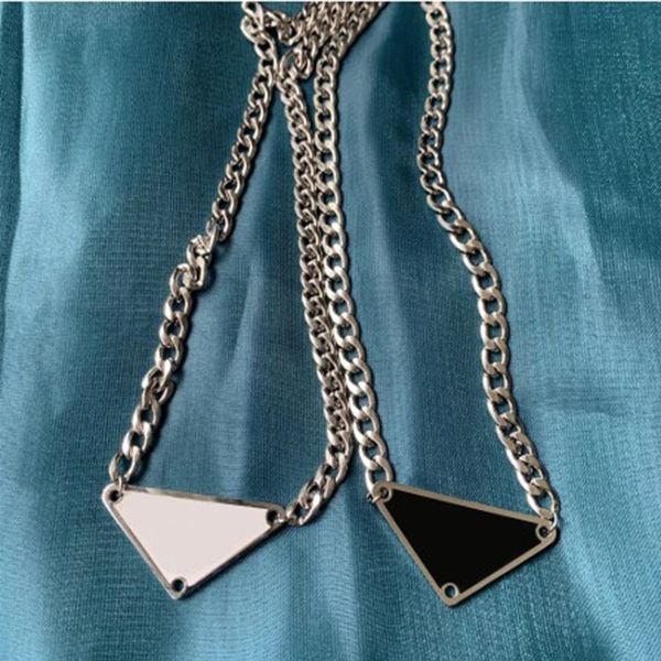 black white triangle letter pendant necklace luxury brand designer statement jewelry titanium steel necklaces chain men women gift 2style, Silver
black white triangle letter pendant necklace luxury brand designer statement jewelry titanium steel necklaces chain men women gift 2style, Silver