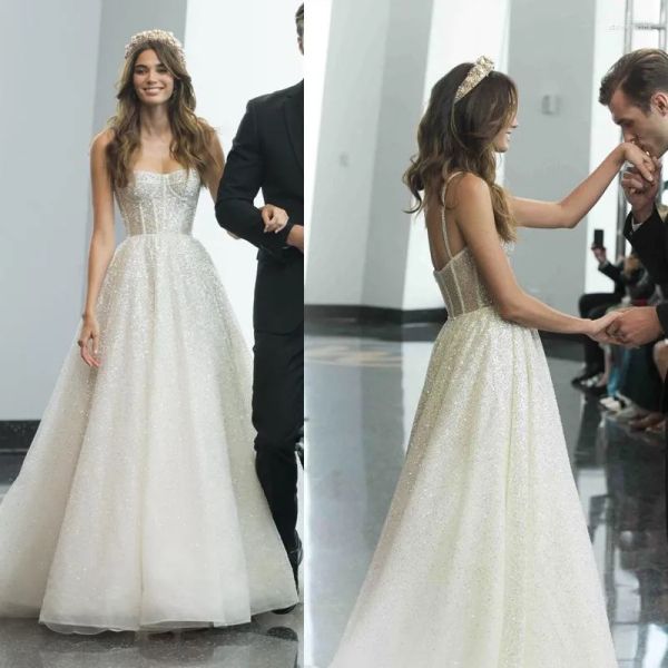 2023 sparkly sequins wedding dresses bridal gown spaghetti straps sleeveless tulle a line ruched pleats floor length custom plus size countr, White
2023 sparkly sequins wedding dresses bridal gown spaghetti straps sleeveless tulle a line ruched pleats floor length custom plus size countr, White