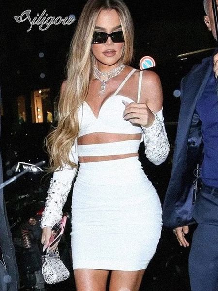 two piece dress ailigou summer 2023 women's blouse and mini diamond tight bandage set long sleeve club party 230222, White
two piece dress ailigou summer 2023 women's blouse and mini diamond tight bandage set long sleeve club party 230222, White