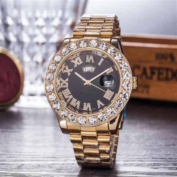 44mm quartz watch luxury mens brand men watch big diamonds day-date brand stainless steel perpetual president diamond wristwatch w271v, Slivery;brown
44mm quartz watch luxury mens brand men watch big diamonds day-date brand stainless steel perpetual president diamond wristwatch w271v, Slivery;brown