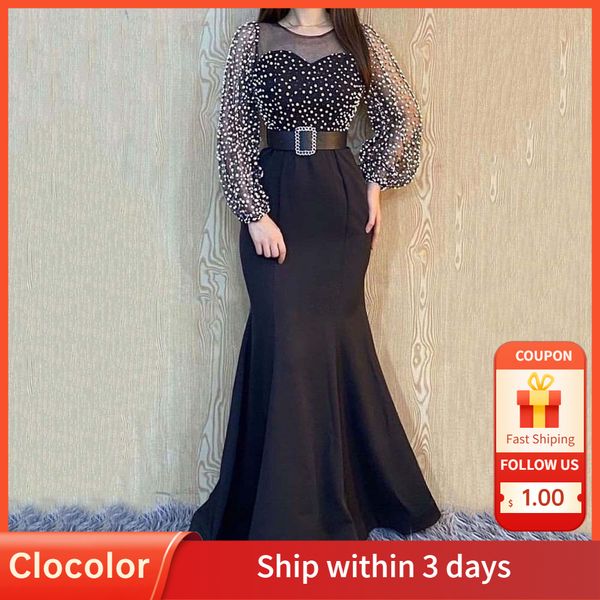 casual dresses elegant beaded black mermaid dress puff long sleeve mesh women bodycon maxi evening party dress white mature woman dress 2302, Black;gray
casual dresses elegant beaded black mermaid dress puff long sleeve mesh women bodycon maxi evening party dress white mature woman dress 2302, Black;gray