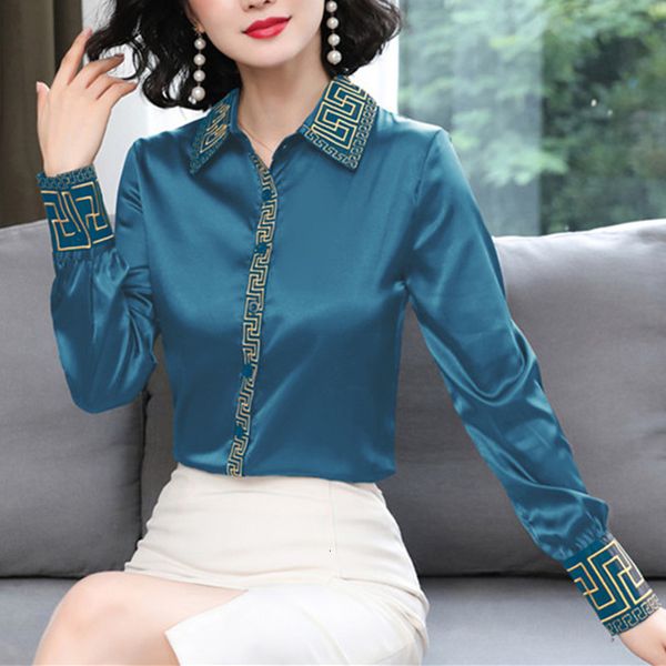 women's blouses shirts women's shirt chiffon blouses for women satin printed polo neck woman blouse button up open stitch female b, White
women's blouses shirts women's shirt chiffon blouses for women satin printed polo neck woman blouse button up open stitch female b, White