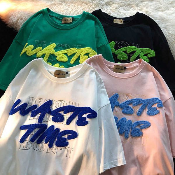 women's t-shirt summer flock embroidery letter graphic t shirts men women hip hop streetwear oversized loose short sleeve tees l230223, White
women's t-shirt summer flock embroidery letter graphic t shirts men women hip hop streetwear oversized loose short sleeve tees l230223, White