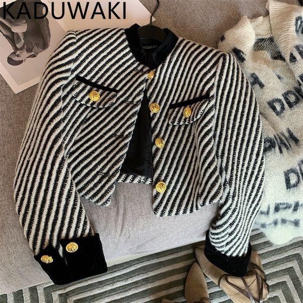 womens jackets autumn winter vintage stripy women simple stand collar long sleeve loose casual short coat french chic 230223, Black;brown
womens jackets autumn winter vintage stripy women simple stand collar long sleeve loose casual short coat french chic 230223, Black;brown