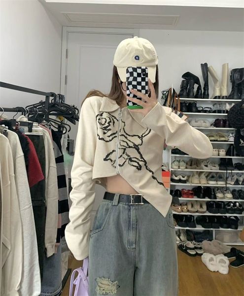 women's blouses shirts beige knit cropped cardigan sweater zip up asymmetrical long sleeve floral print cute fall knitwear shrug 2023 2, White
women's blouses shirts beige knit cropped cardigan sweater zip up asymmetrical long sleeve floral print cute fall knitwear shrug 2023 2, White