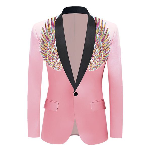 men's suits blazers mens pink sequin wing dress blazer brand single button suit jacket men party wedding stage groom tuxedo roupa mascu, White;black
men's suits blazers mens pink sequin wing dress blazer brand single button suit jacket men party wedding stage groom tuxedo roupa mascu, White;black