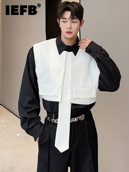 men's vests iefb personalised shoulder straps decoration korean style loose slim male collarless casual vest fashionable 2023 9a1701 23, Black;white
men's vests iefb personalised shoulder straps decoration korean style loose slim male collarless casual vest fashionable 2023 9a1701 23, Black;white