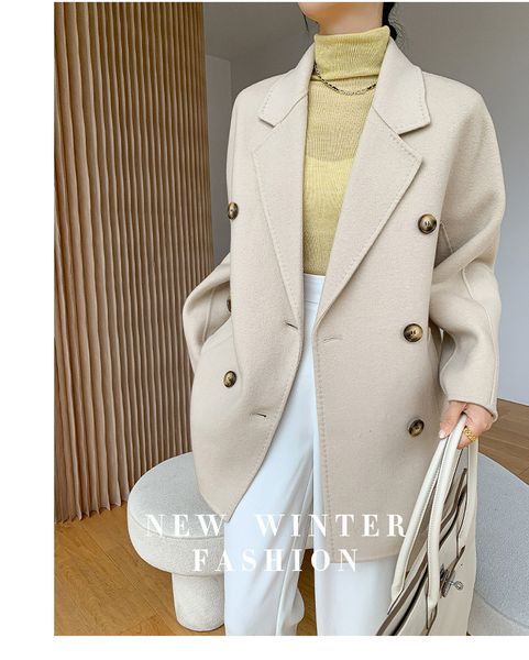 women's jackets cashmere coat women's short pure wool doublebreasted suit collar small women 230223, Black;brown
women's jackets cashmere coat women's short pure wool doublebreasted suit collar small women 230223, Black;brown