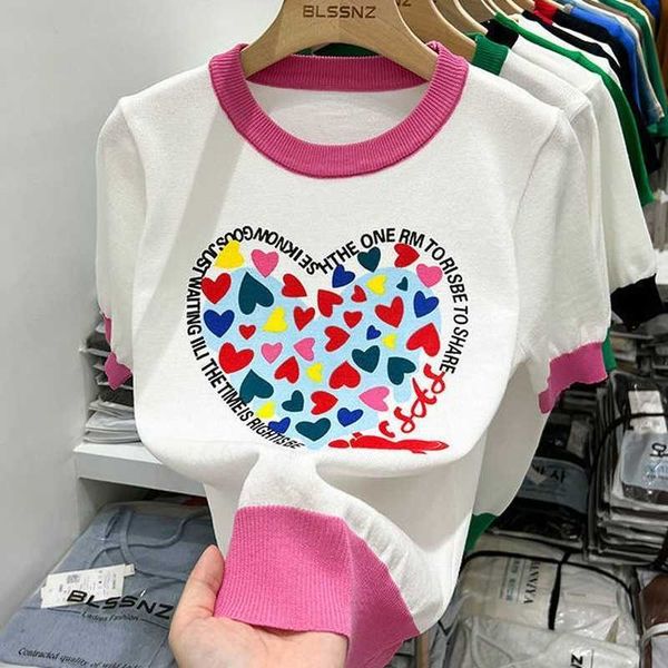 women's t-shirt summer large 2xl comfort cotton knitted t shirts cute love heart print graphic tee korean japan fashion office ladies, White
women's t-shirt summer large 2xl comfort cotton knitted t shirts cute love heart print graphic tee korean japan fashion office ladies, White