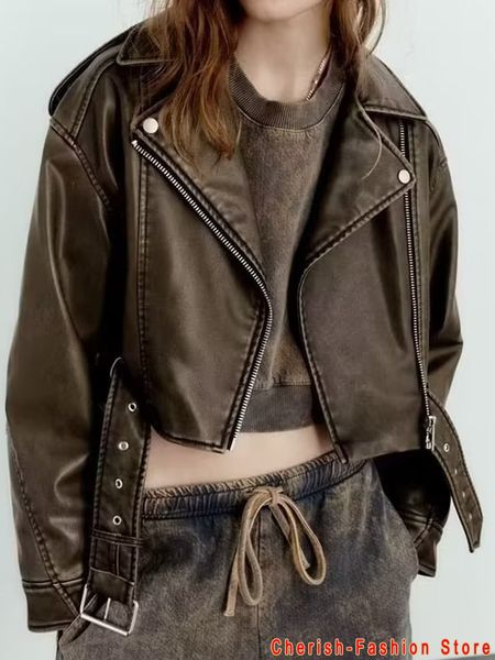 womens jackets arrival brand winter autumn motorcycle leather jackets vintage women coat slim pu leather 230223, Black;brown
womens jackets arrival brand winter autumn motorcycle leather jackets vintage women coat slim pu leather 230223, Black;brown