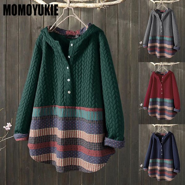 women's jackets autumn winter vintage spliced casual pullovers ladies patchwork stripes sweatshirt overcoat knitted sweater hooded 2302, Black;brown
women's jackets autumn winter vintage spliced casual pullovers ladies patchwork stripes sweatshirt overcoat knitted sweater hooded 2302, Black;brown