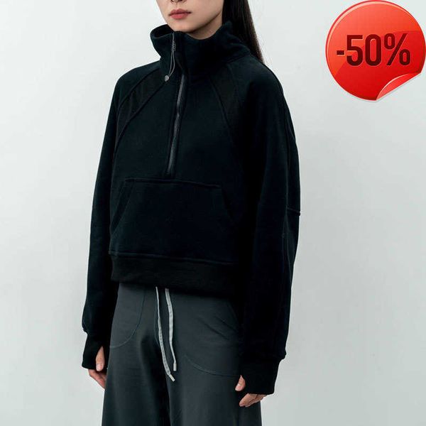 funnel neck half zip hoodie cropped yoga high sweatshirts women hoodies sports jacket relaxed fit coat with thumbholes 202363, Gray
funnel neck half zip hoodie cropped yoga high sweatshirts women hoodies sports jacket relaxed fit coat with thumbholes 202363, Gray