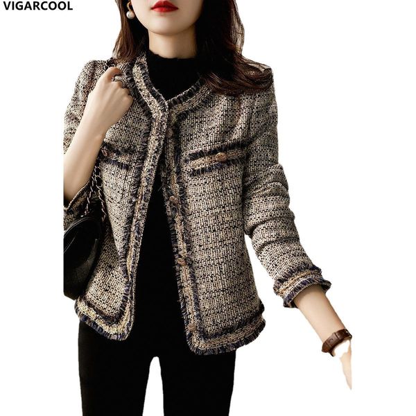 womens jackets small fragrant style tweed short autumn highend ladies temperament tassel retro 230223, Black;brown
womens jackets small fragrant style tweed short autumn highend ladies temperament tassel retro 230223, Black;brown