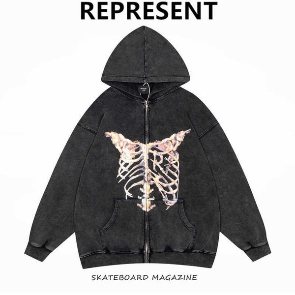 2023 men's and women's hoodies fashion western european brand designer represne high street bone skeleton destruction zipper cardi, Black
2023 men's and women's hoodies fashion western european brand designer represne high street bone skeleton destruction zipper cardi, Black